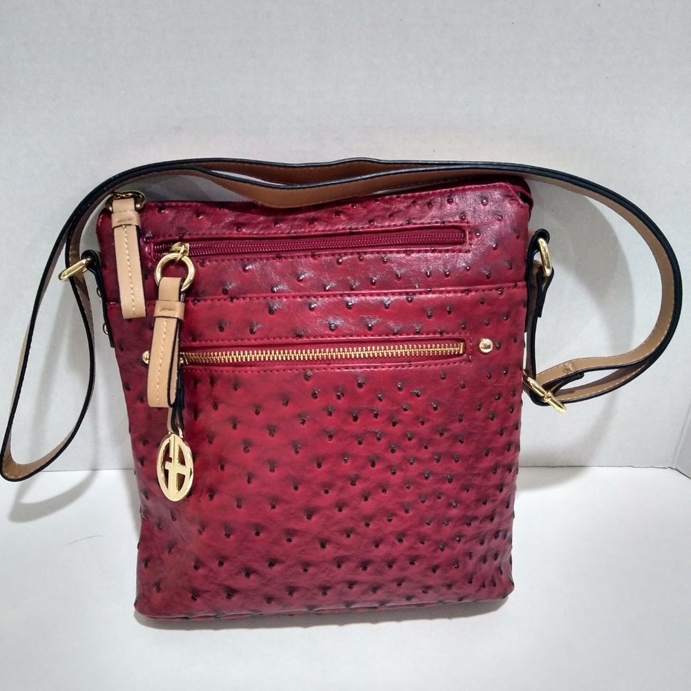 Giani Bernini Red Pebbled-look Crossbody Bag
